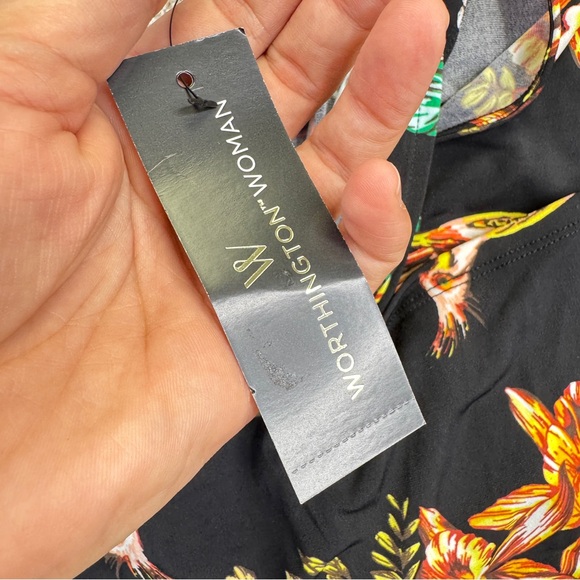 NEW Worthington Black Floral Wrap Blouse Womens Size 4X Stretch - Picture 12 of 16